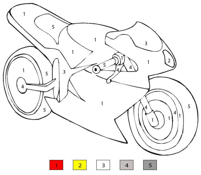 Moto puissante Coloriage Magique