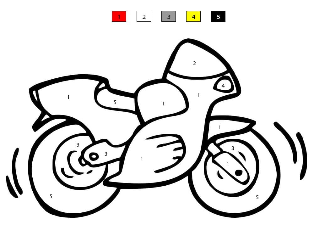 Moto rapide Coloriage Magique