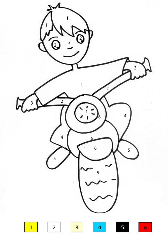 Moto sportive Coloriage Magique