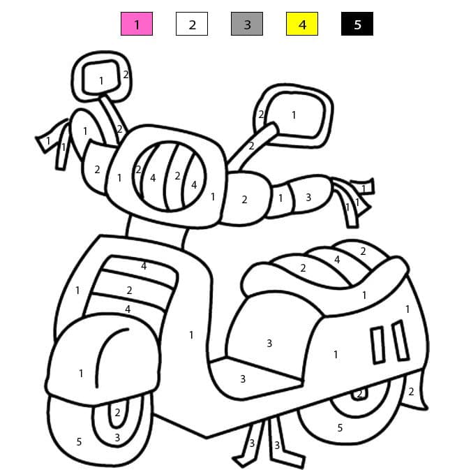 Moto stylée Coloriage Magique