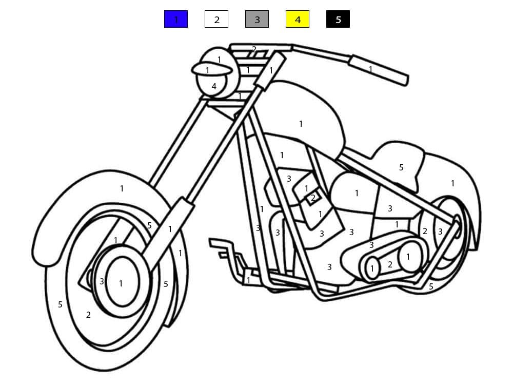 Moto tout-terrain Coloriage Magique