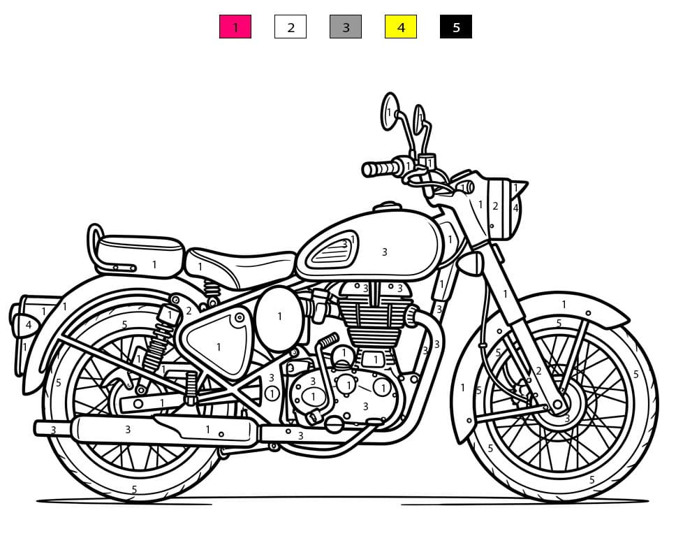 Moto urbaine Coloriage Magique