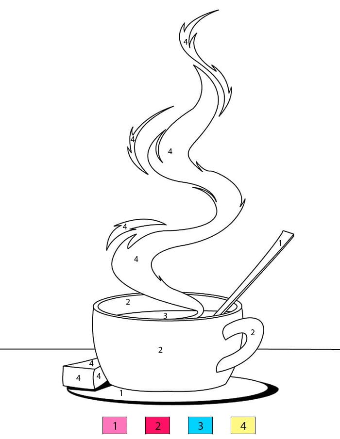 Tasse à café Coloriage Magique