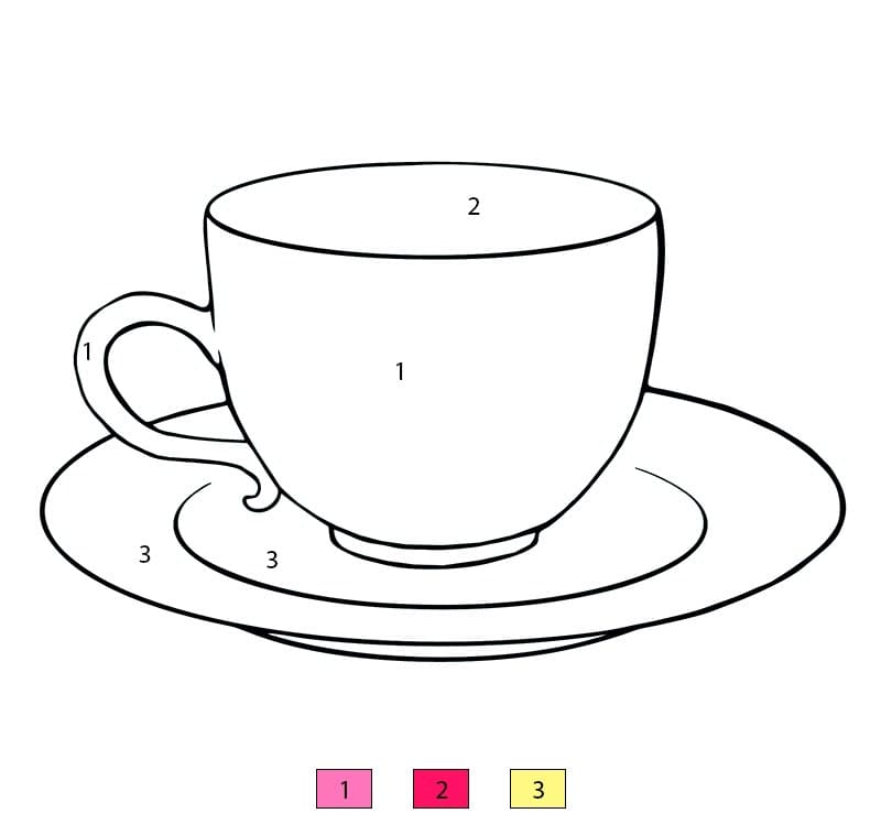 Tasse à thé Coloriage Magique