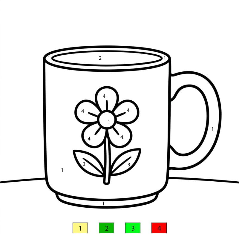 Tasse adorable Coloriage Magique