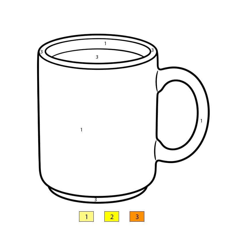 Tasse chaude Coloriage Magique