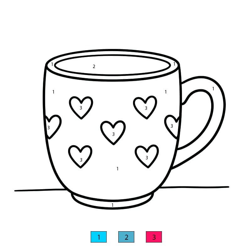 Tasse décorée Coloriage Magique