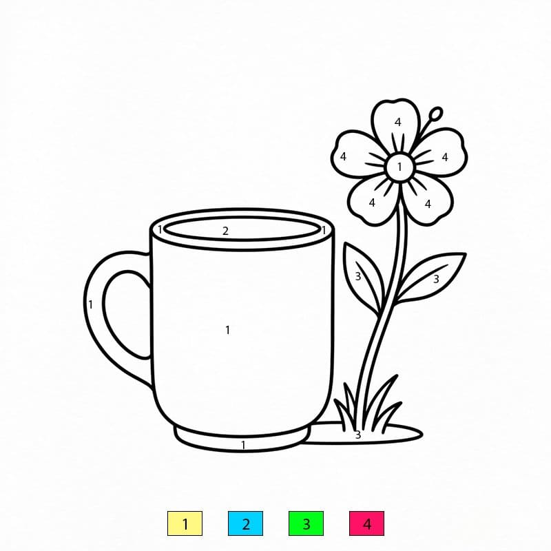 Tasse élégante Coloriage Magique