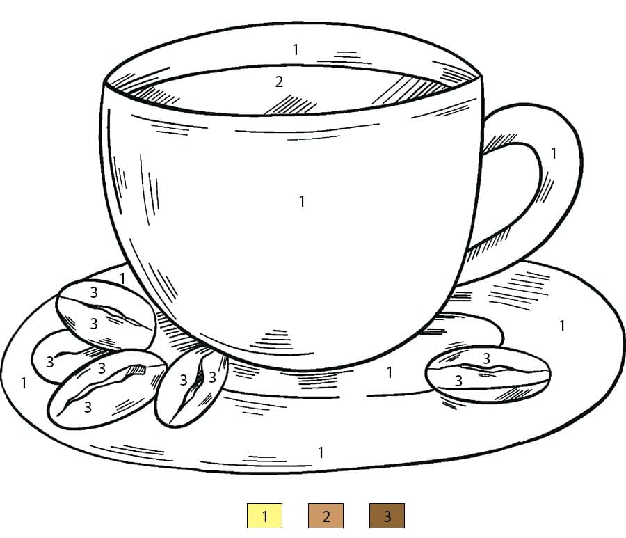 Tasse gourmande Coloriage Magique