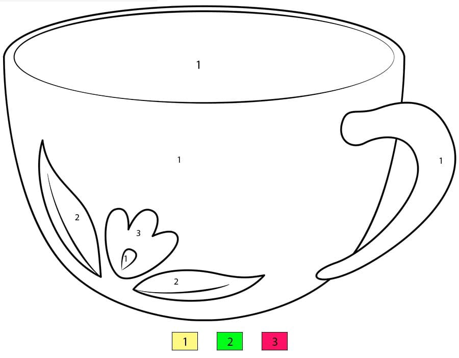 Tasse moderne Coloriage Magique