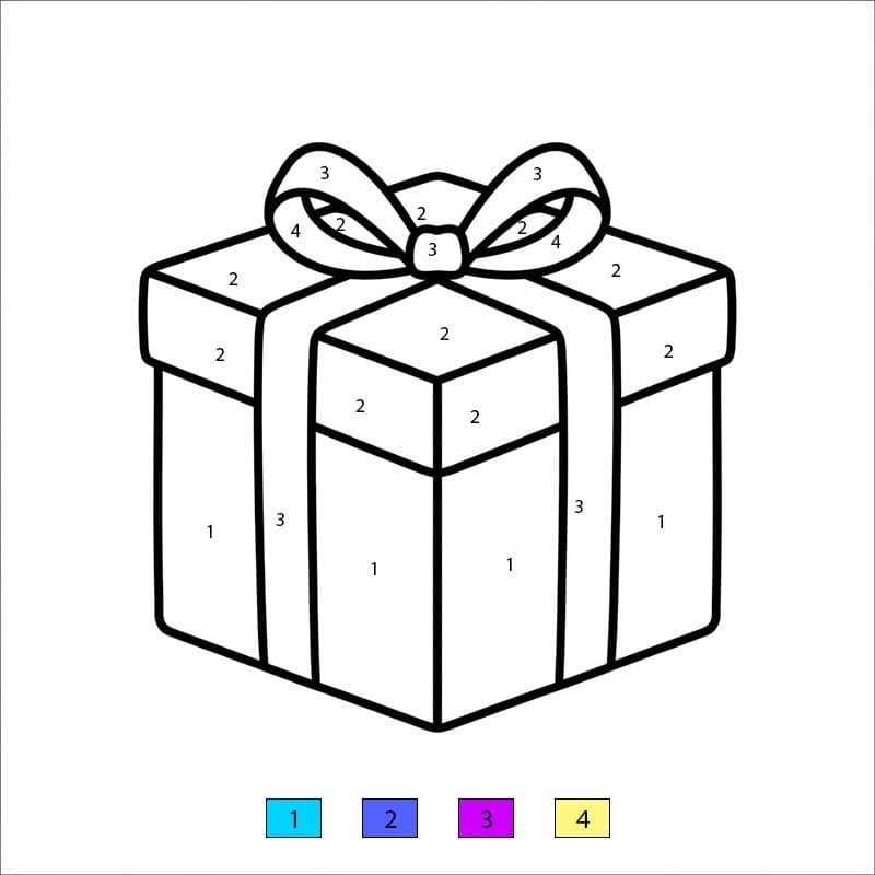 Cadeau coloré Coloriage Magique