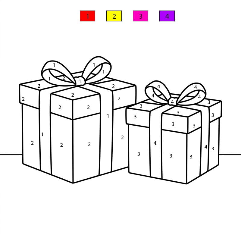 Cadeau joyeux Coloriage Magique