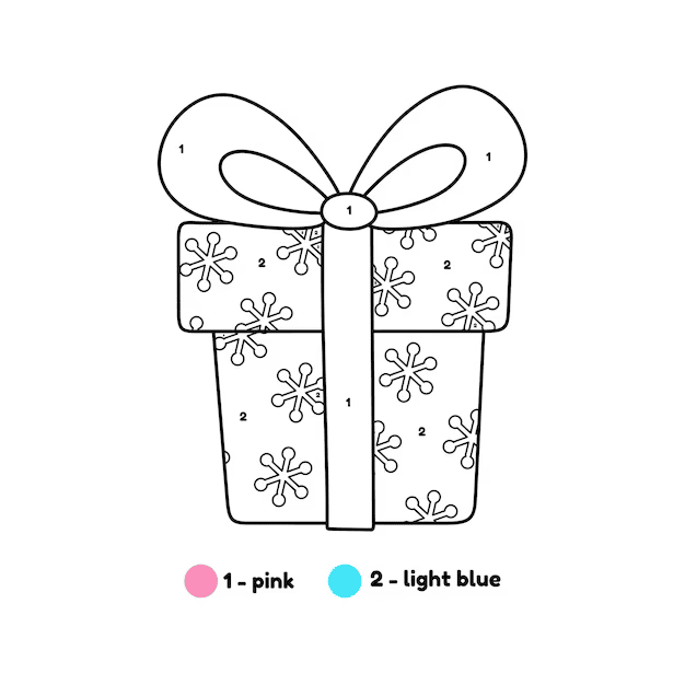 Cadeau plein d’amour Coloriage Magique