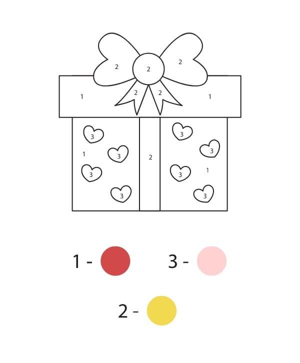 Cadeau soigneusement emballé Coloriage Magique