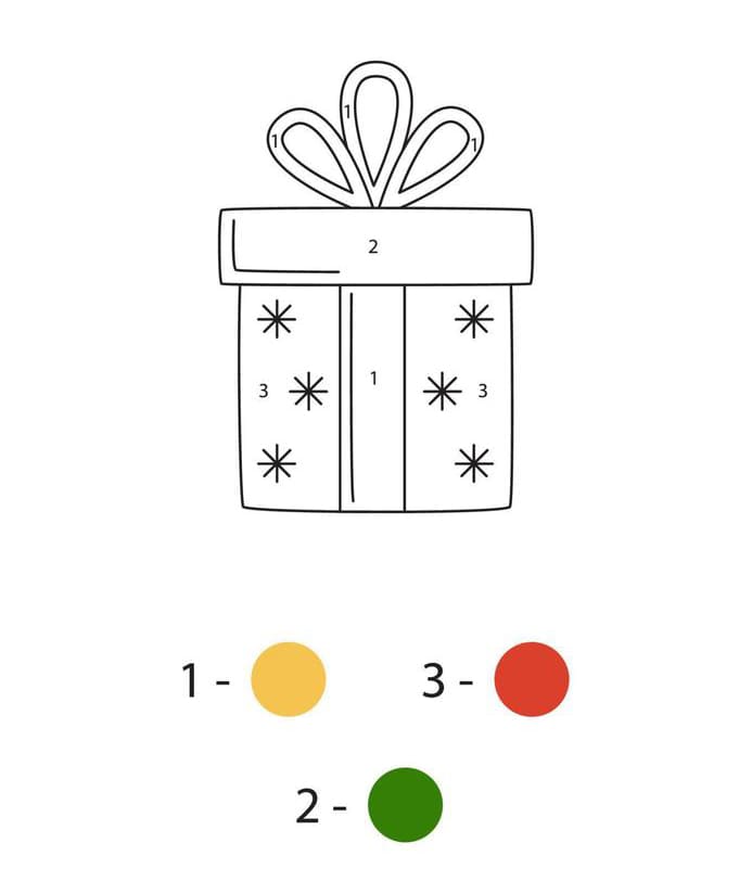 Cadeau surprise joyeuse Coloriage Magique