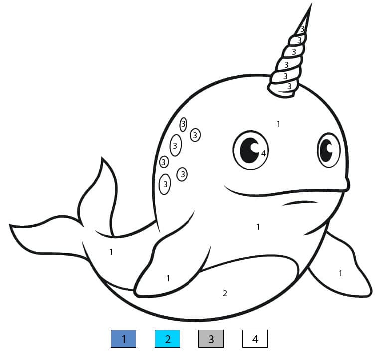 Narval fantastique Coloriage Magique