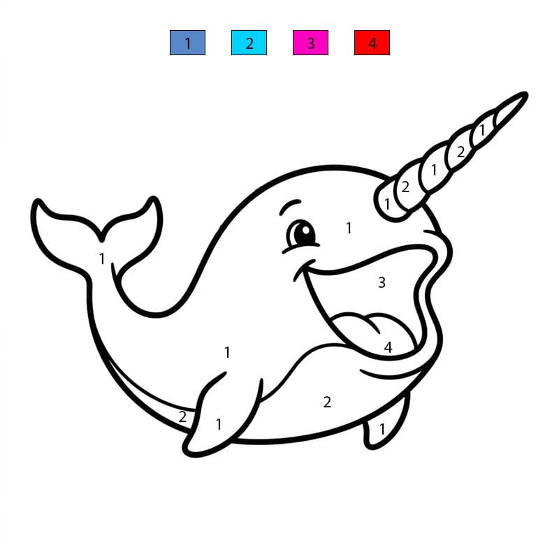 Narval joueur Coloriage Magique