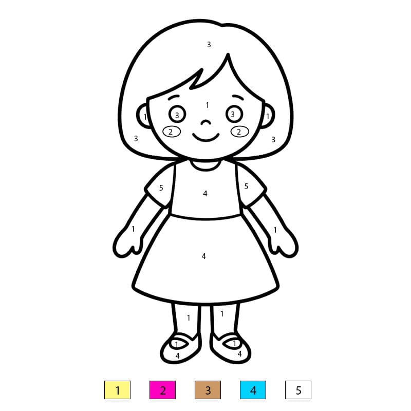 Poupée de chiffon Coloriage Magique