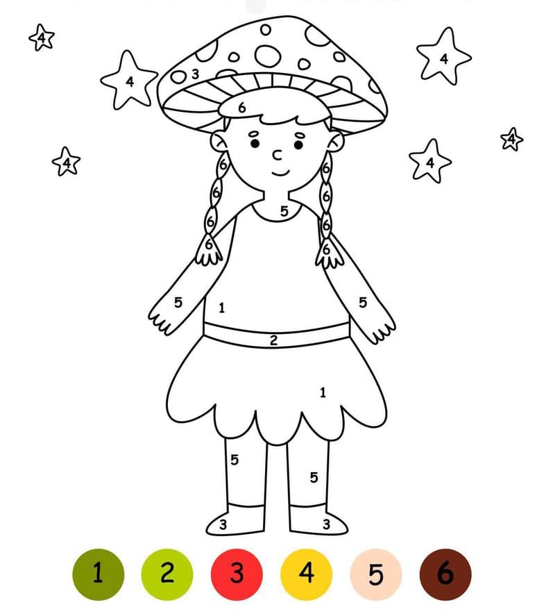 Poupée de fête Coloriage Magique