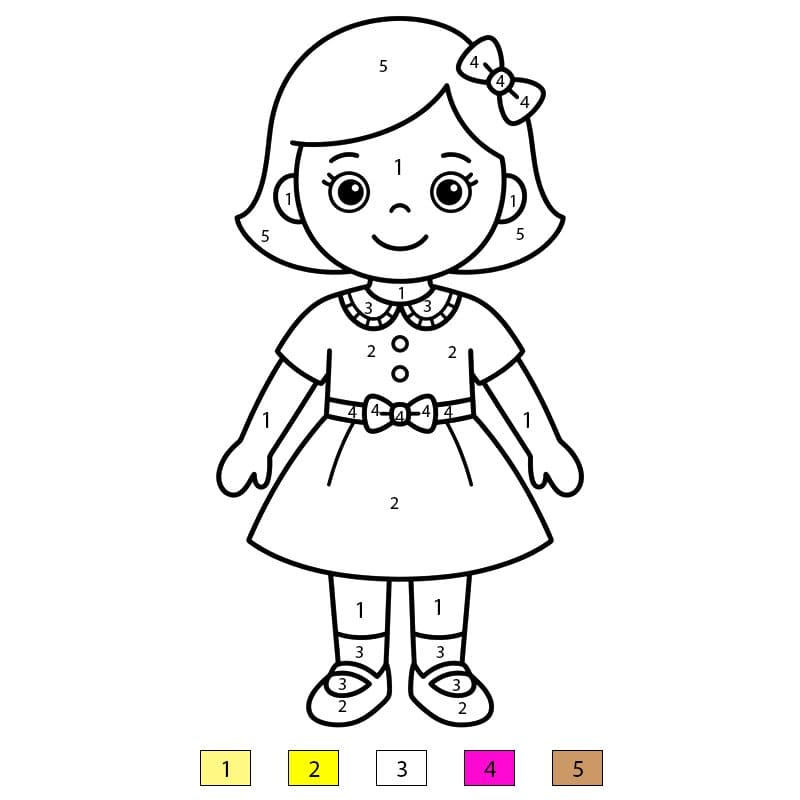 Poupée de princesse Coloriage Magique