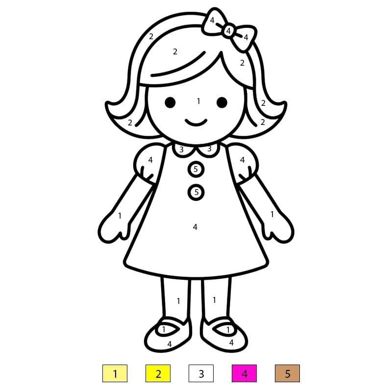 Poupée élégante Coloriage Magique