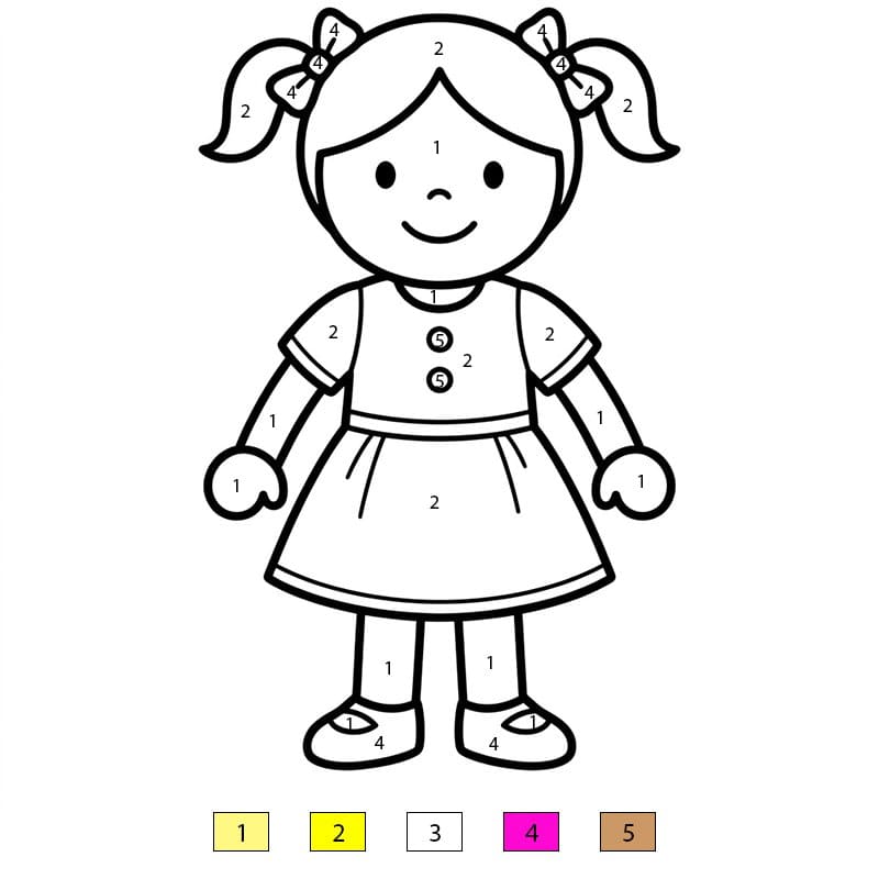 Poupée magique Coloriage Magique